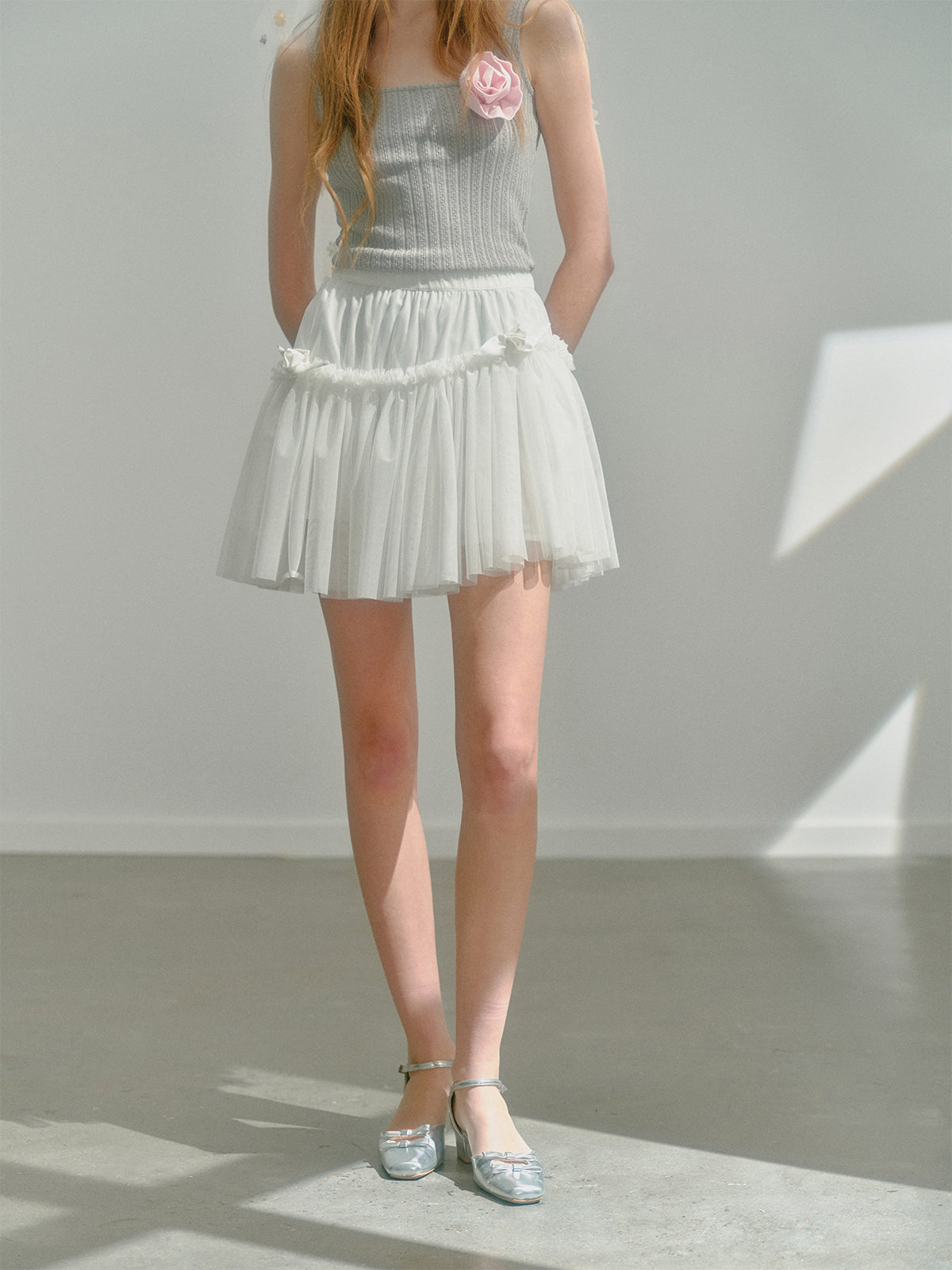 Asymmetrical Mesh skirt