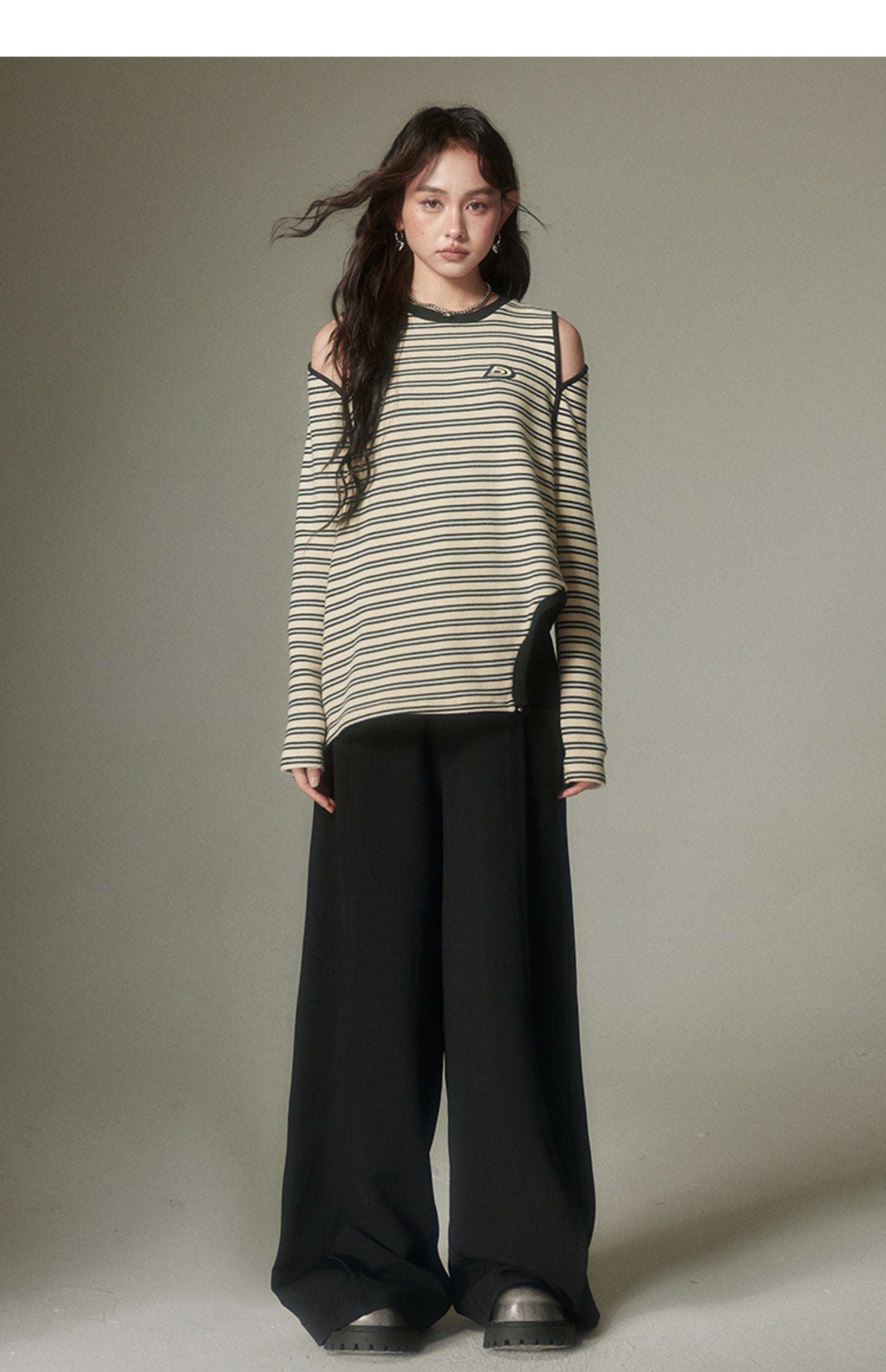 Wide Leg Straight Draped Pants