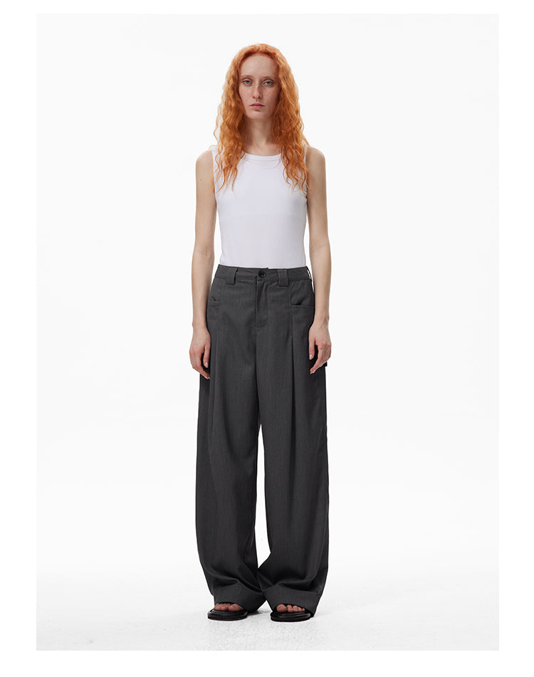 Loose fit formal slacks pants