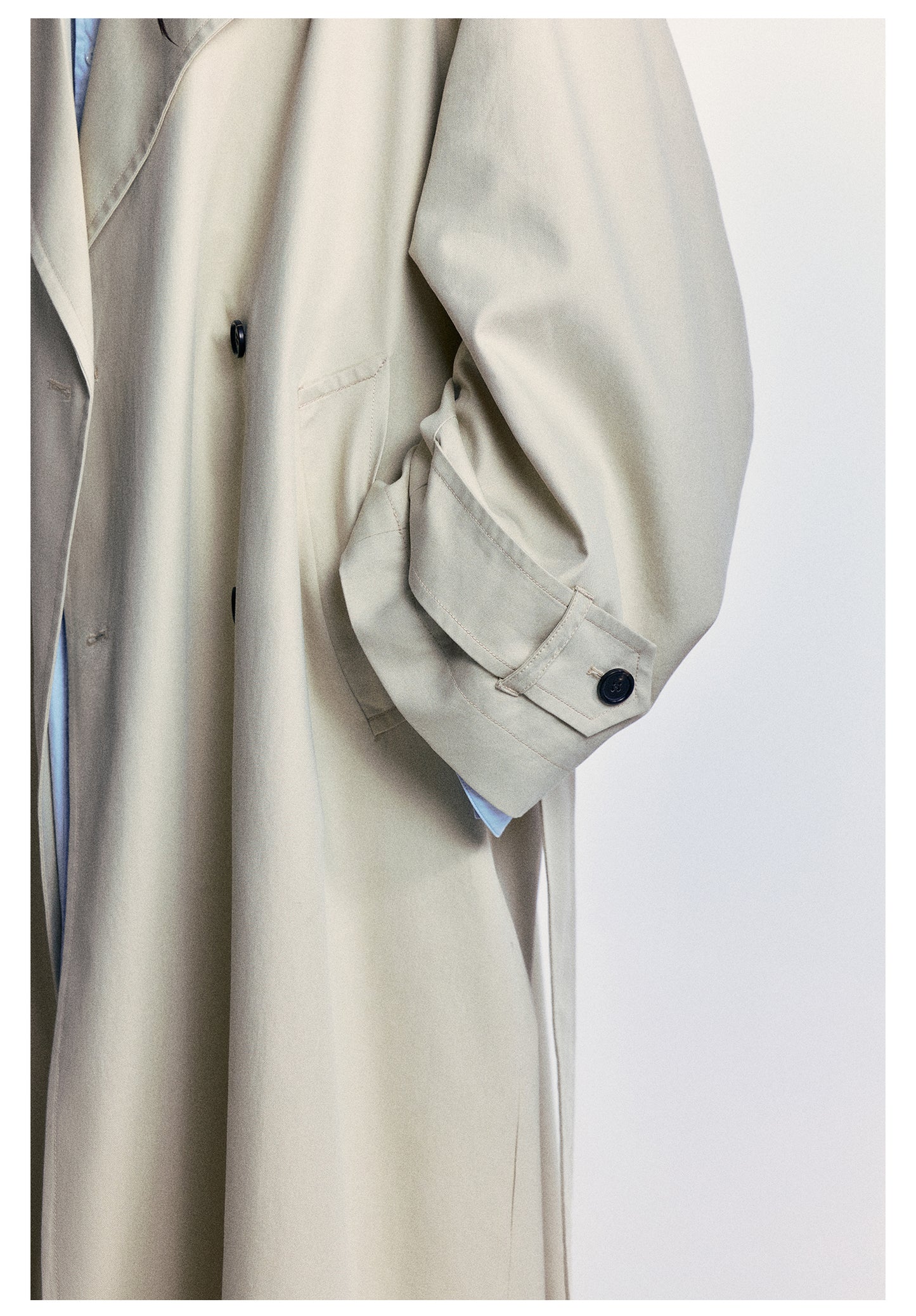 Oversized long length wide sleeve trench coat