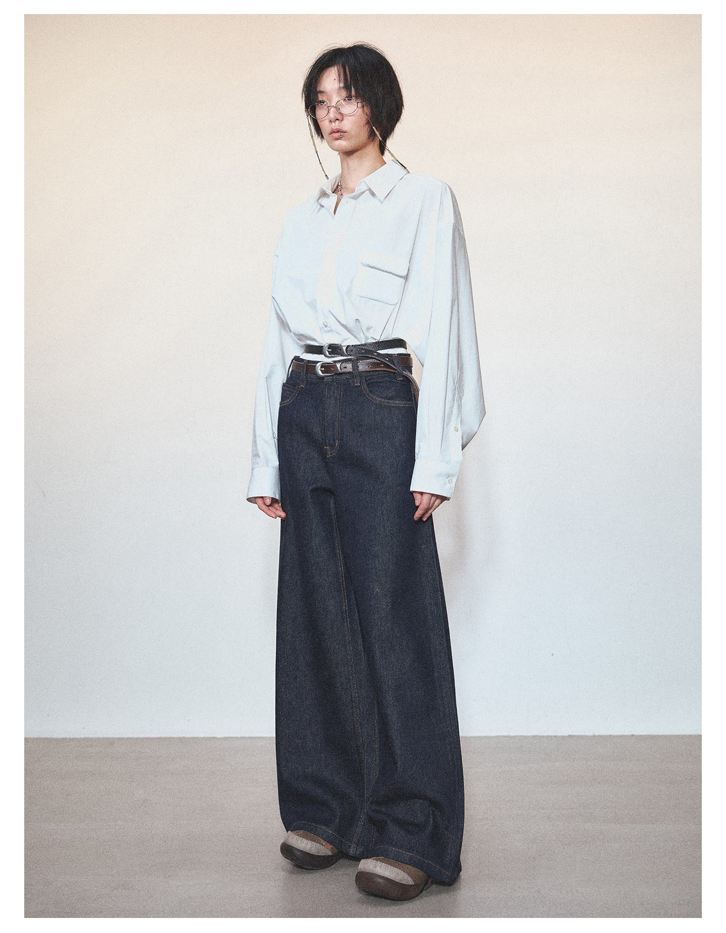 Retro Loose Straight Wide Leg Denim Pants