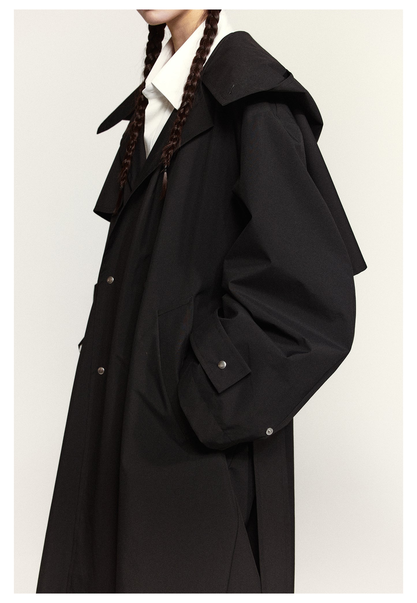 Oversized Waterproof Hooded French Coat