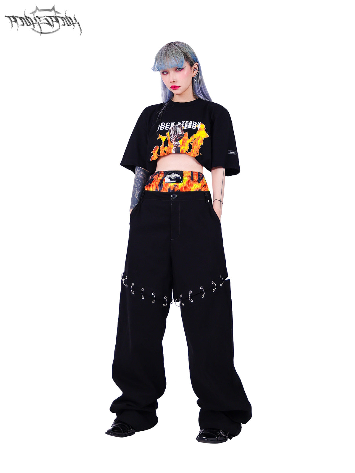 Frame layered 2-way knuckle pants