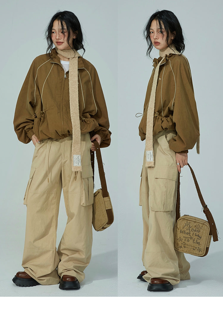 Retro wide leg cargo pants