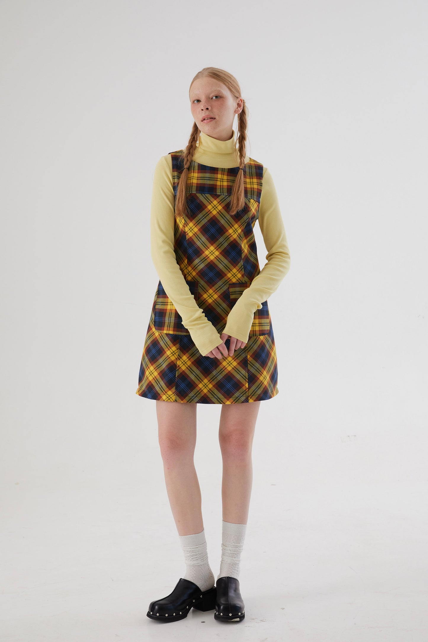 Girly Check Yellow Pattern A-line Best Dress