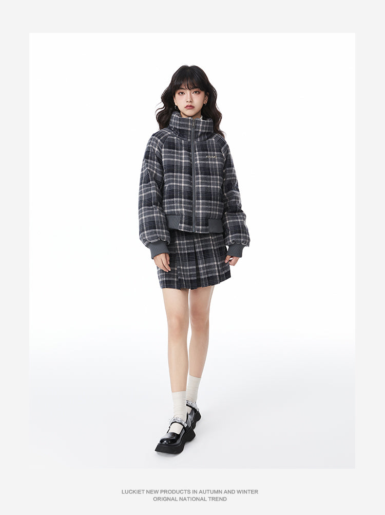 college style down jacket & skirt