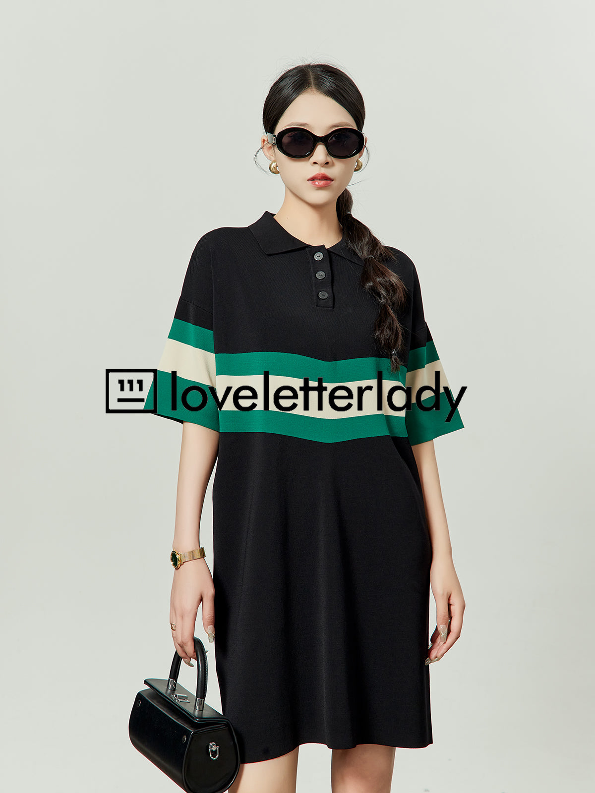 Polo Collar Knit Dress