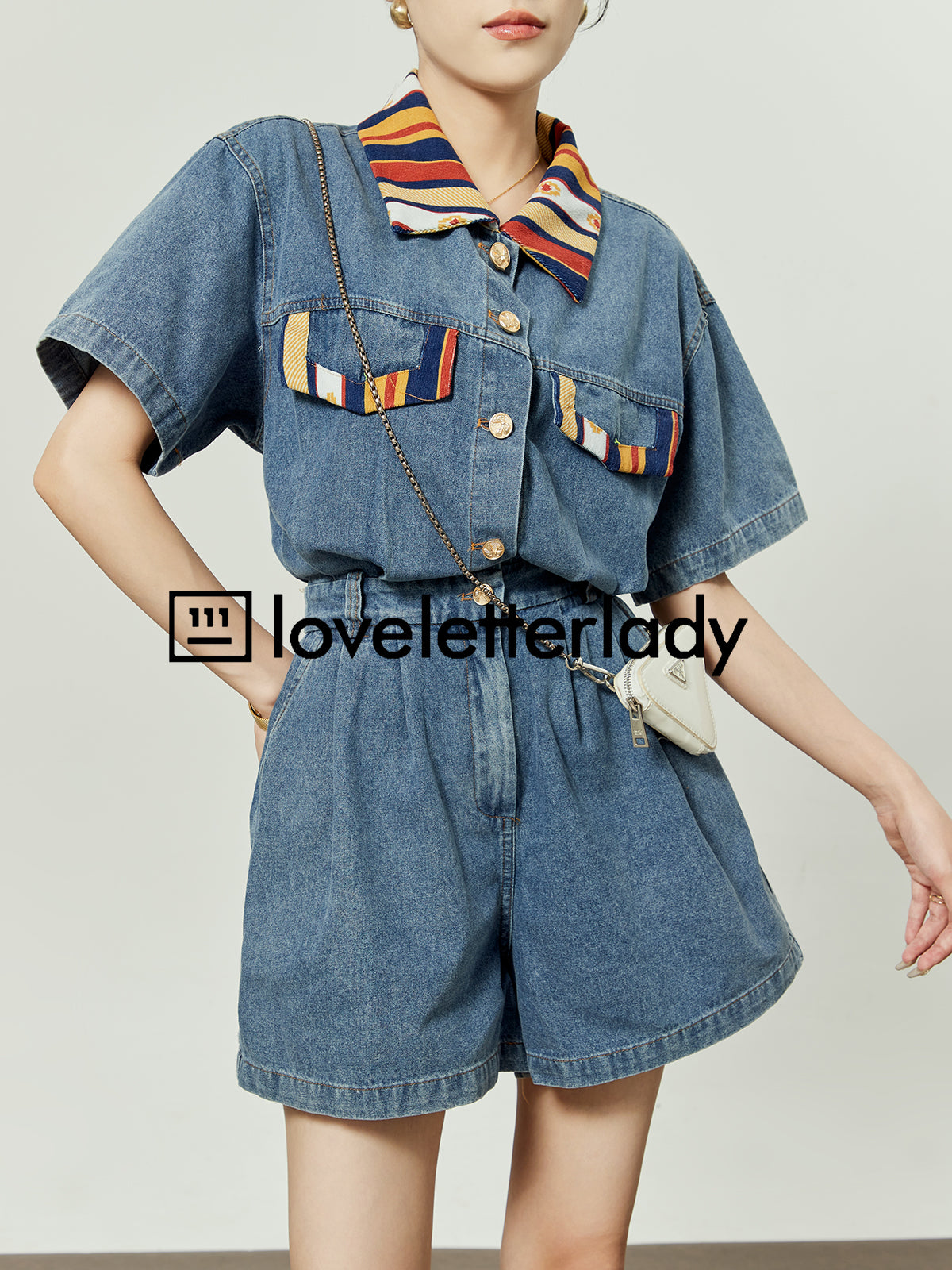 Denim Short Jumpsuit