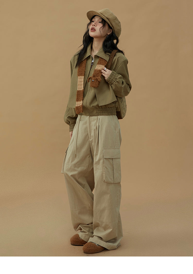 Retro wide leg cargo pants