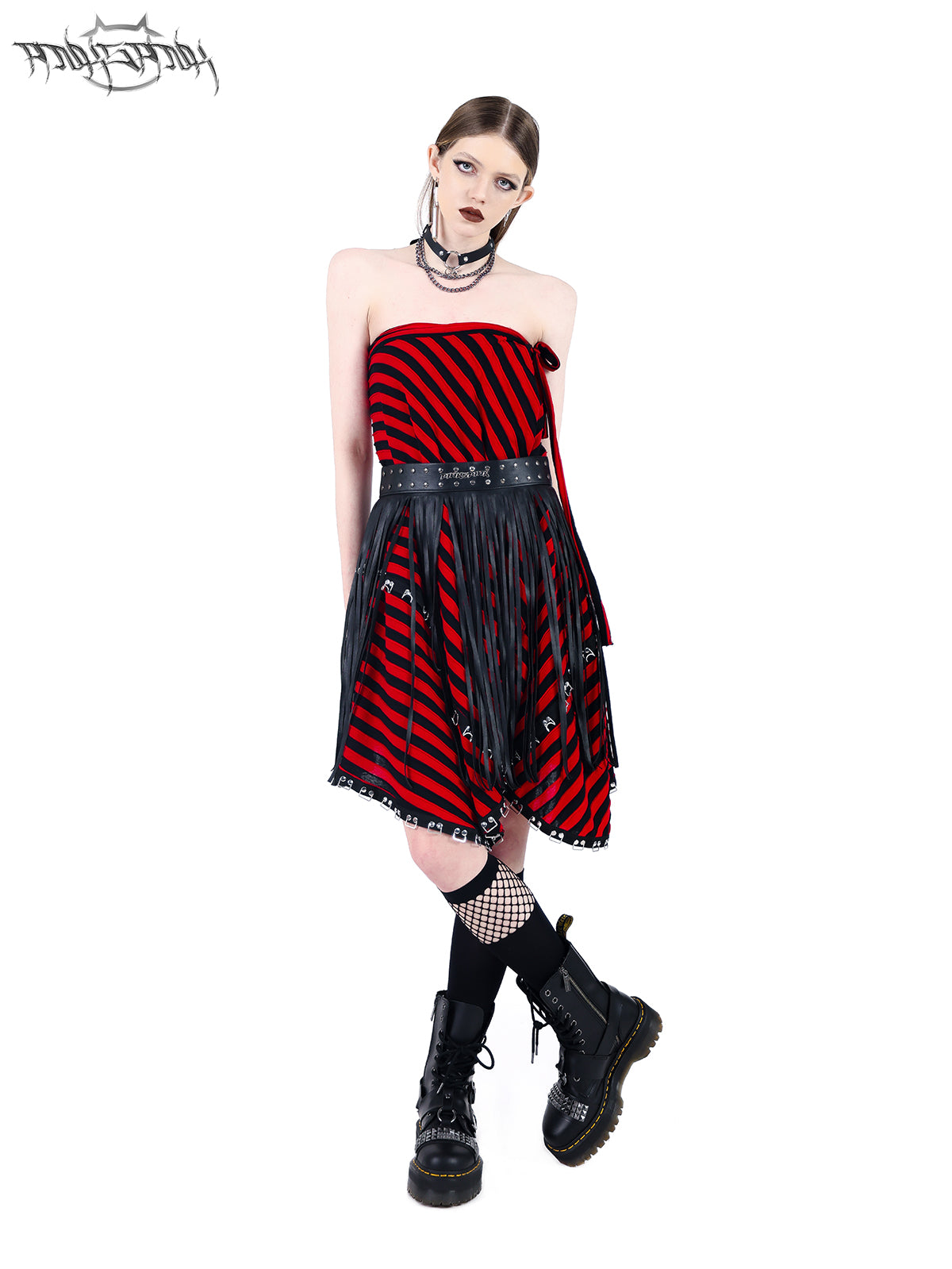 Multi-Wear Buckle Stripe Skirt