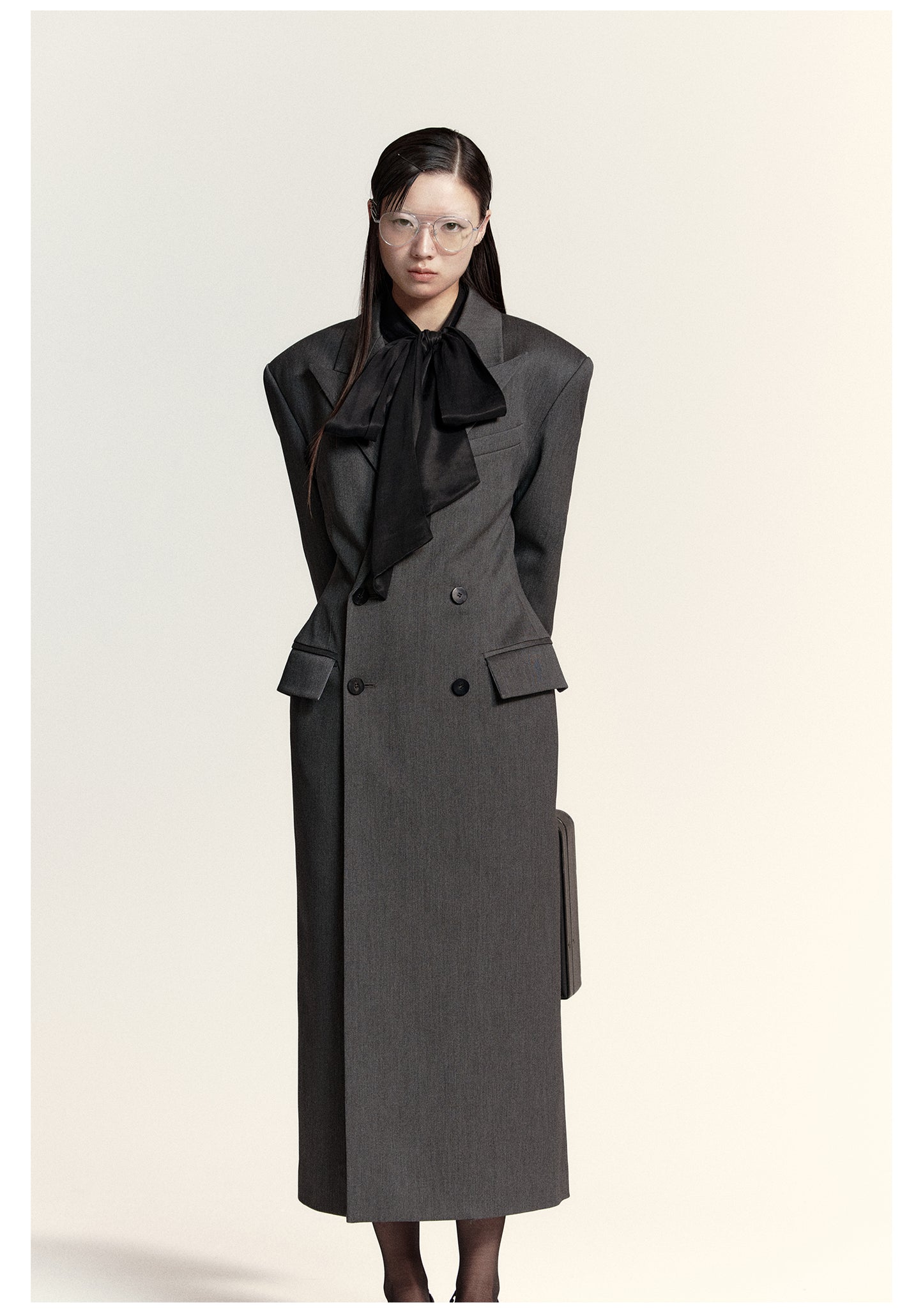 Sharp Design Long Trench Coat