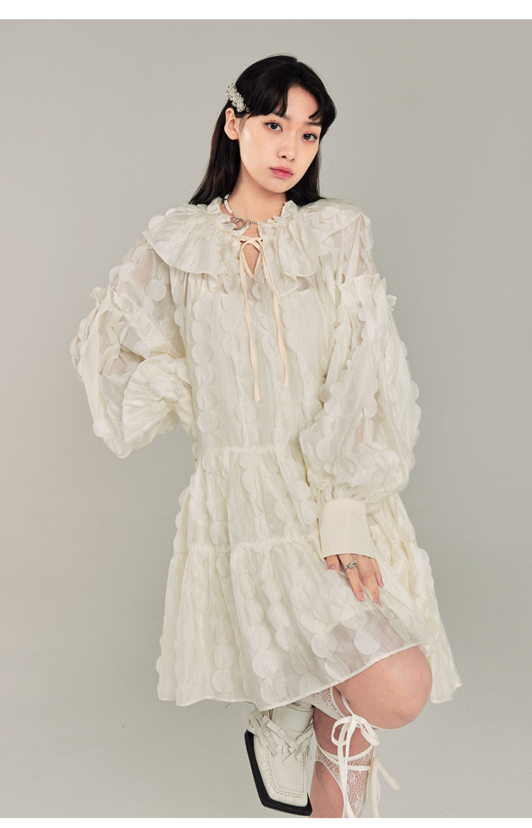 Frilled Lace Short Length Dress