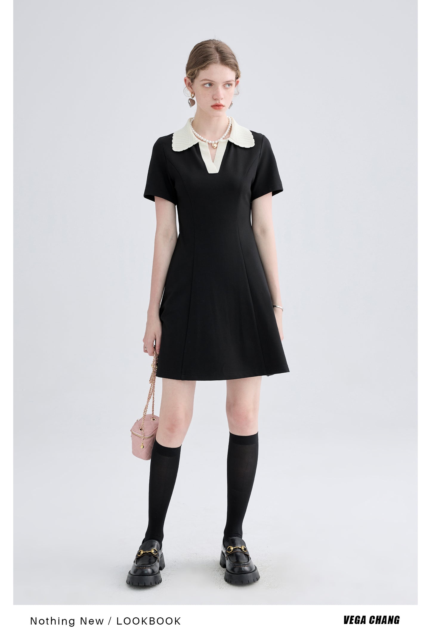 Polo collar slim dress