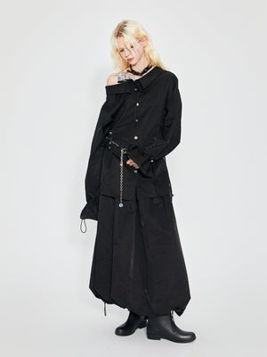 Irregular Design Loose Fit Shirt Jacket