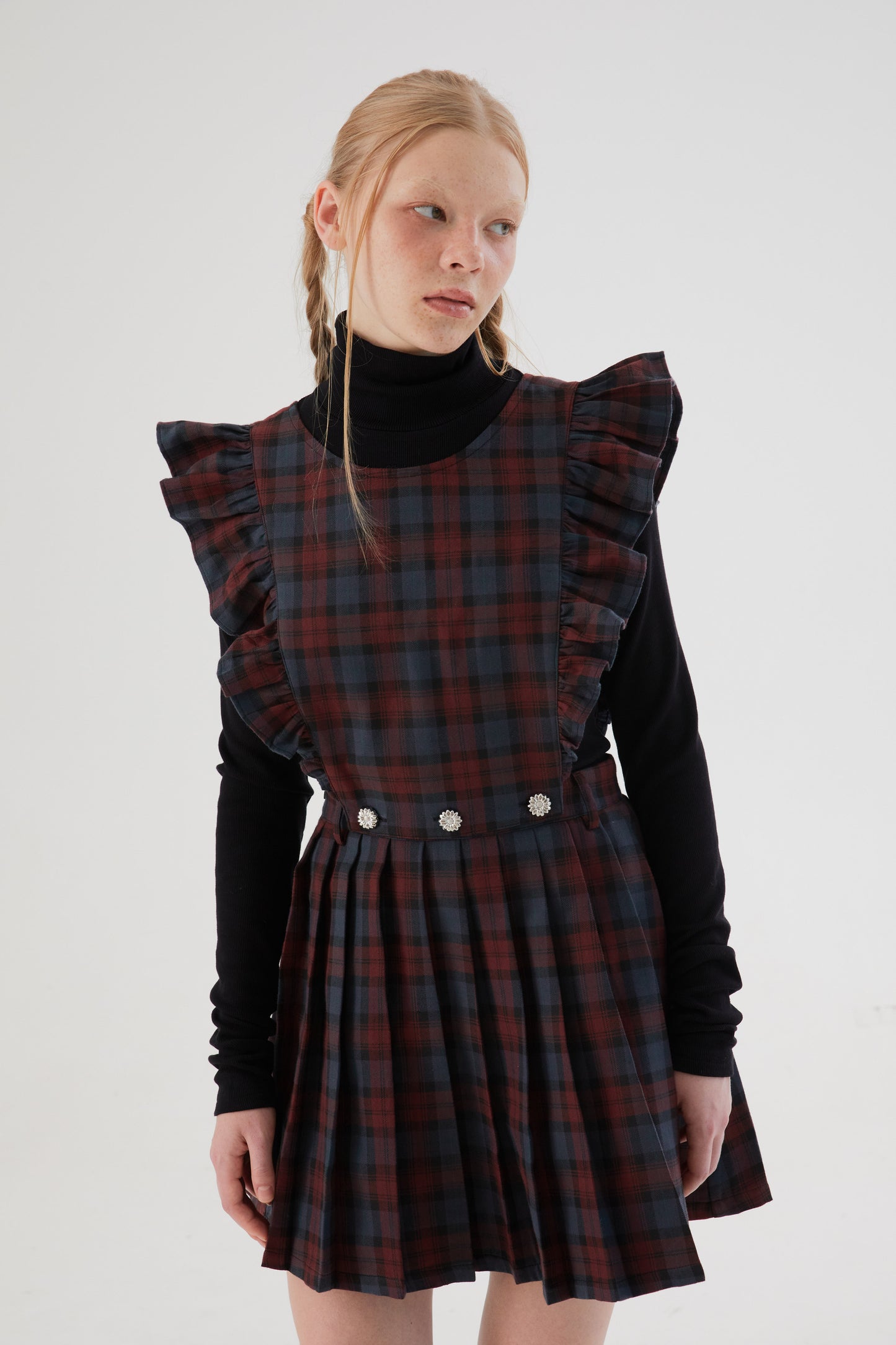 Plaid 2-way Maid Design Dress