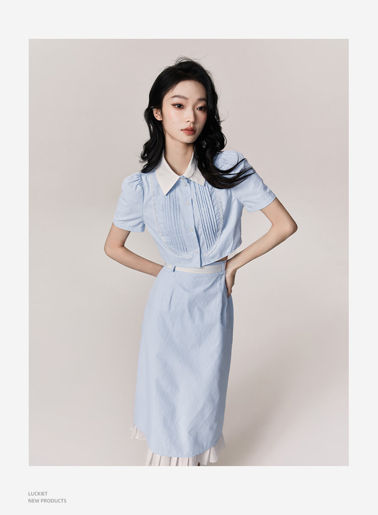 Blue Cloud Coral french shirt and skirts