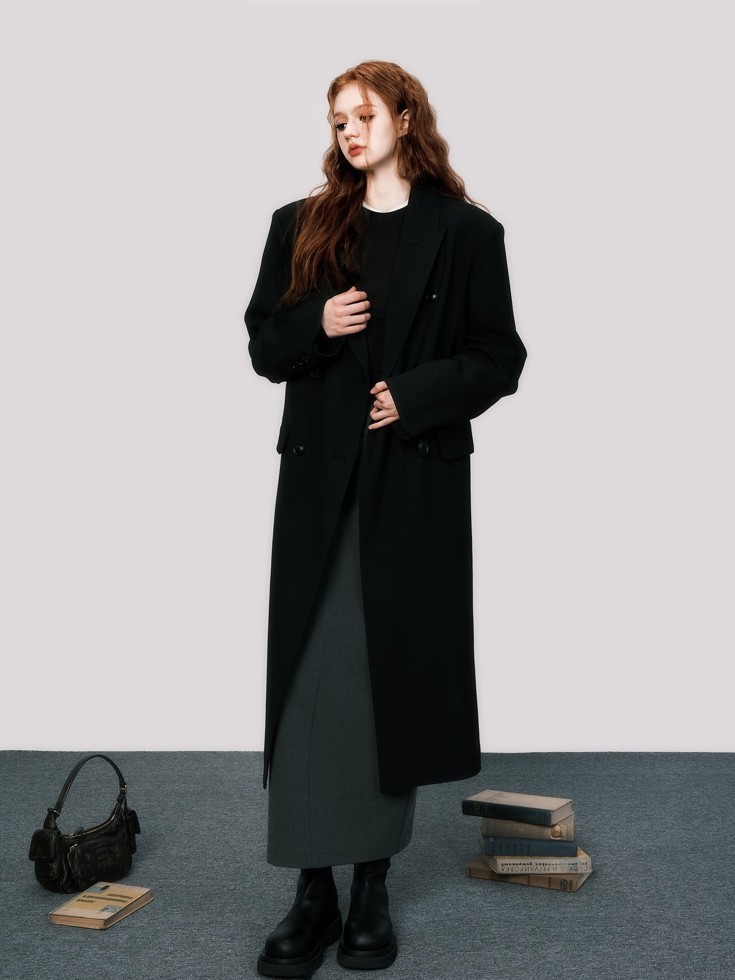 High Waist Double Long Coat