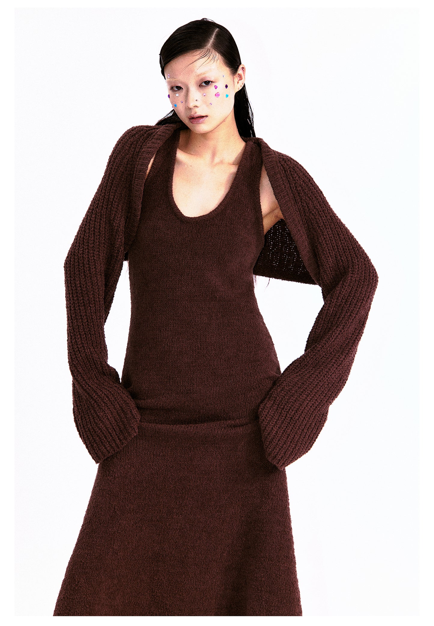 Slim Fit Long Length Casual Knit Dress