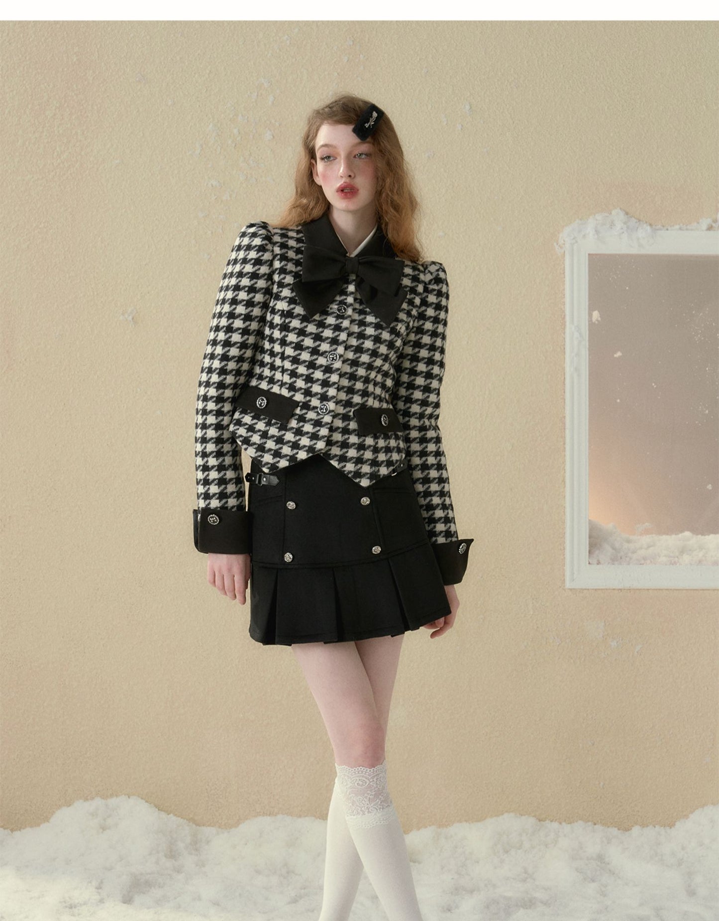 A-line versatile plaid skirt