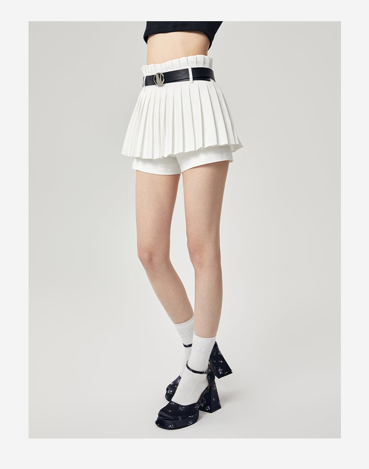 Like First Meeting Sweet and girly white college style short skirt