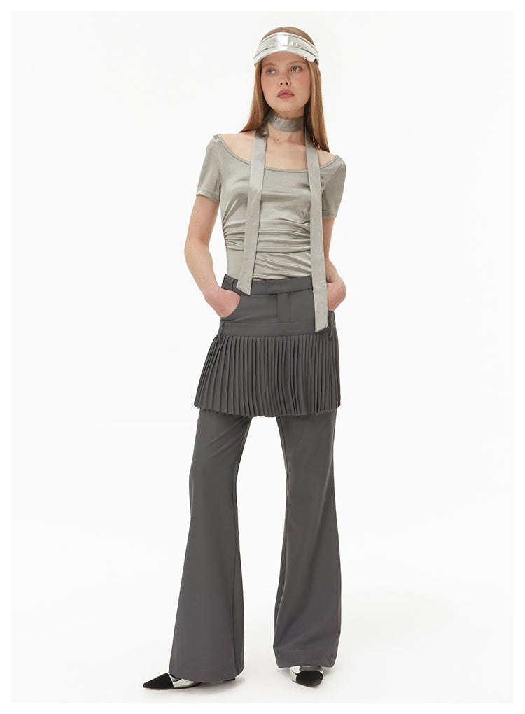 Slim fit flared skirt pants