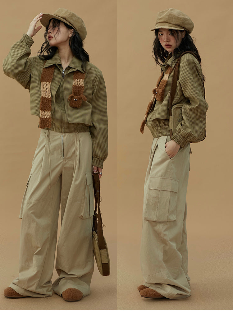 Retro wide leg cargo pants