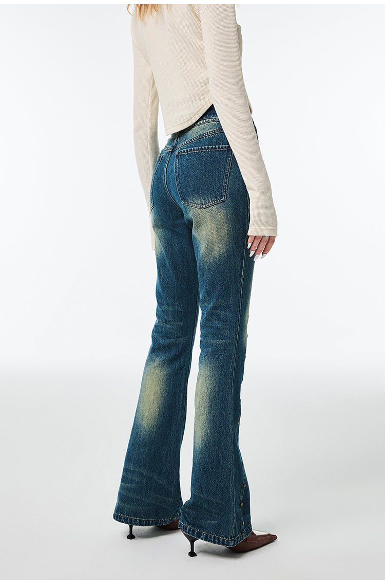 Washed High Waist Straight Wide Leg Jeans