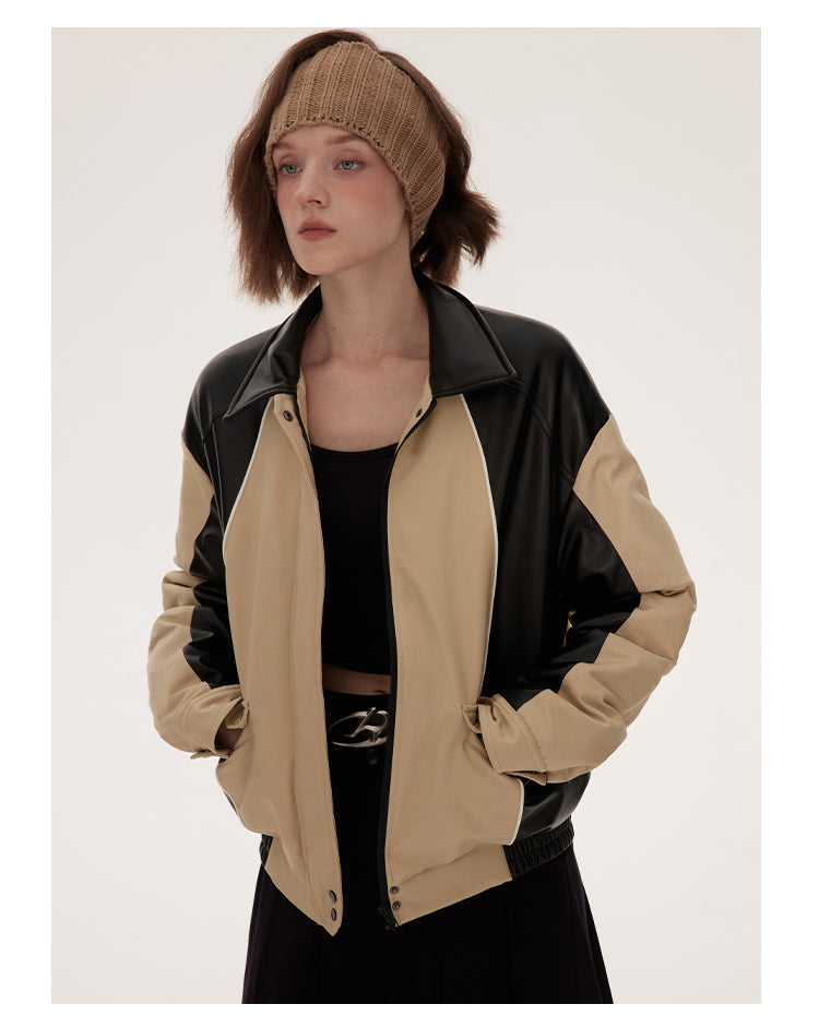 Contrast American Leather Jacket