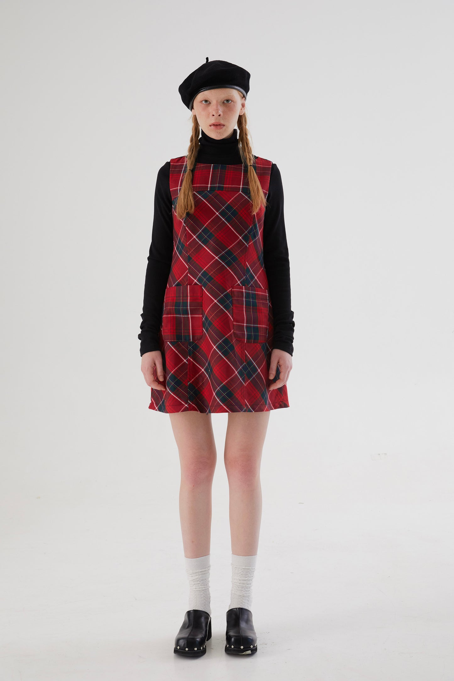 Girly Plaid A-line Vest Dress