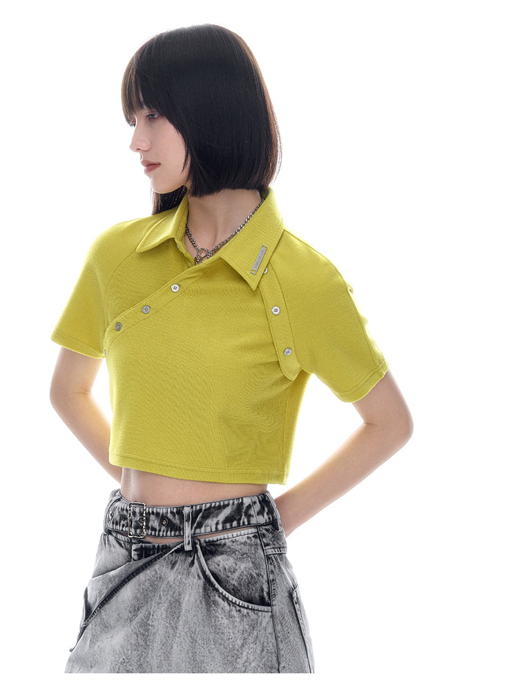 Original design knit polo shirt