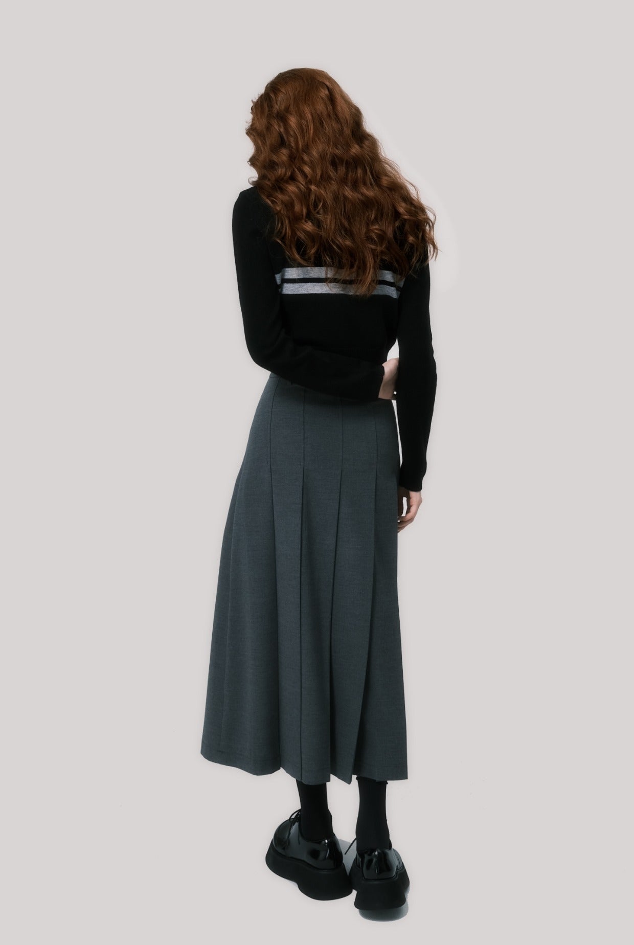 Pleated Long Length Skirt