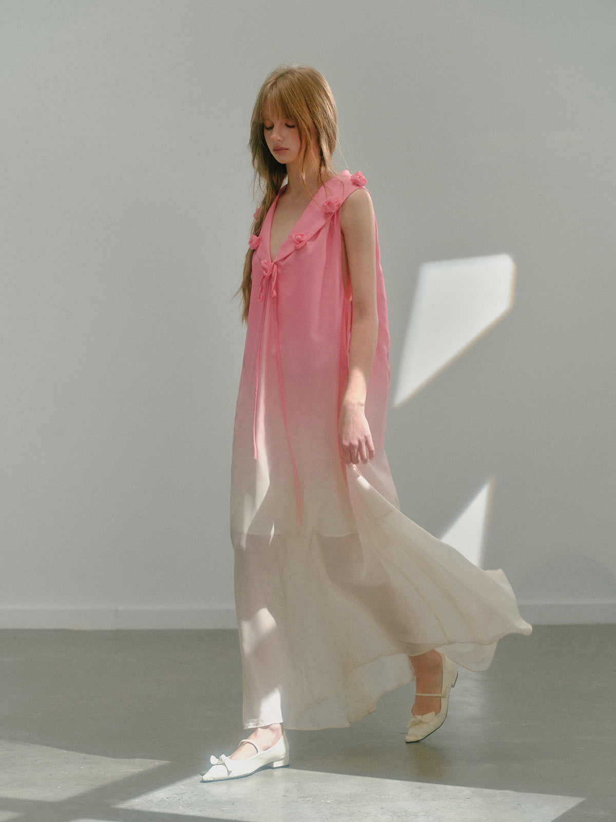 Gradient Chiffon Long Dress