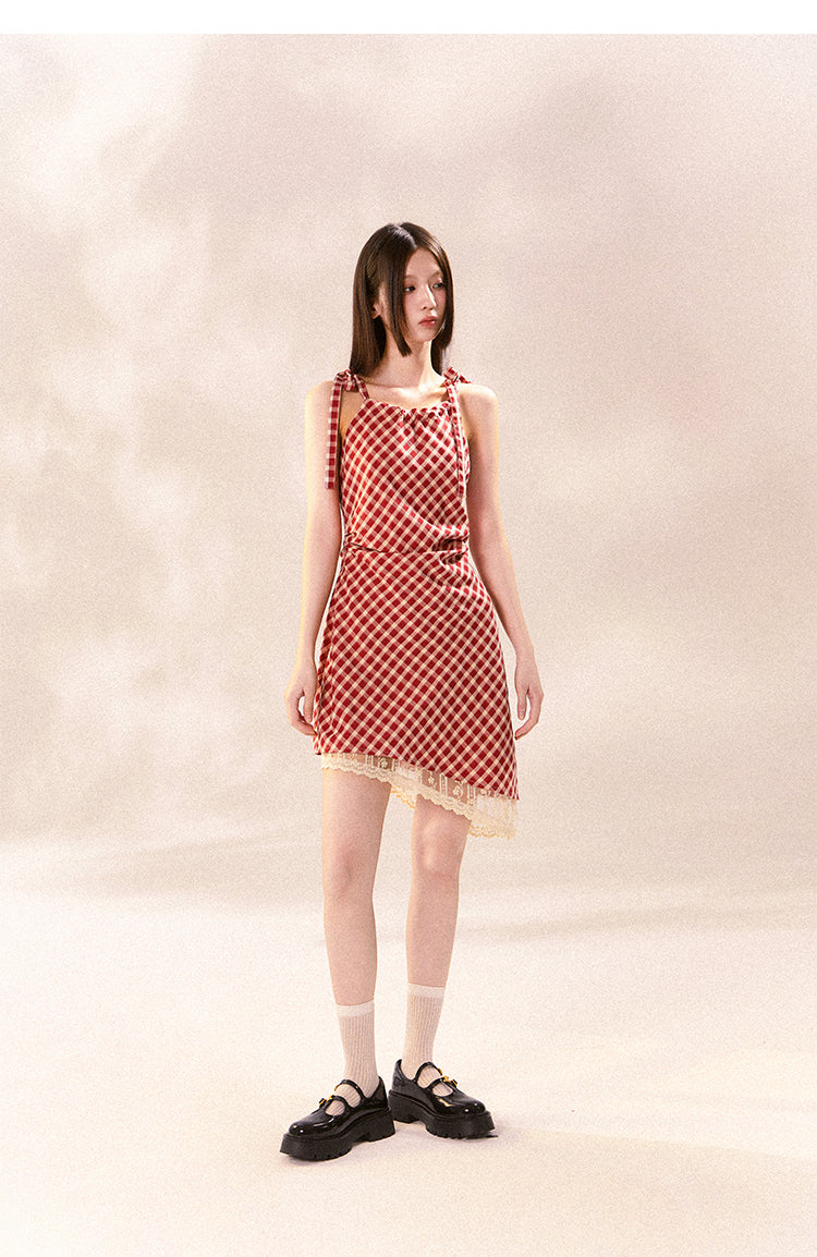 Sweet Cool Style Checked Dress