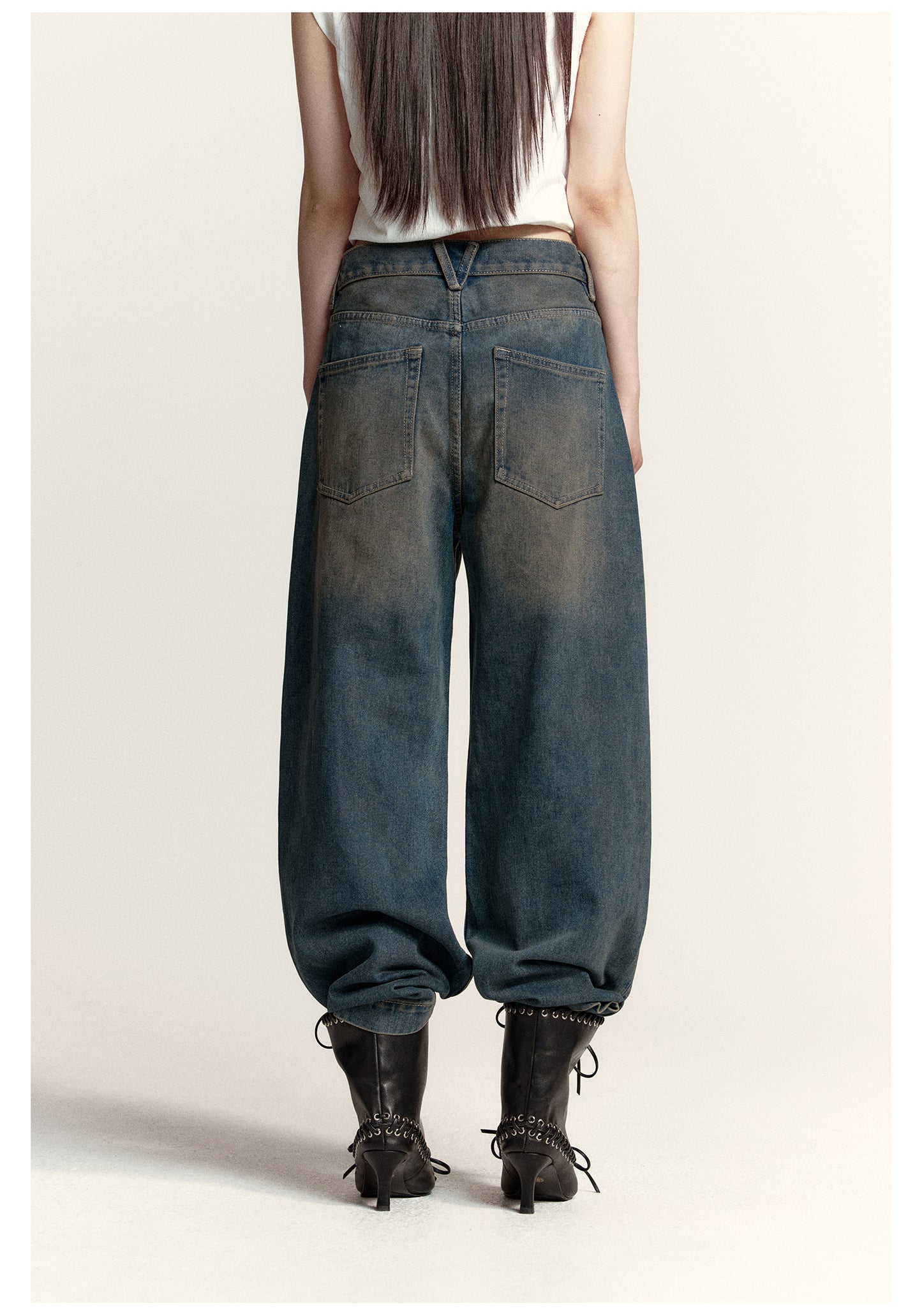 Loose Straight Wished Retro Denim Pants