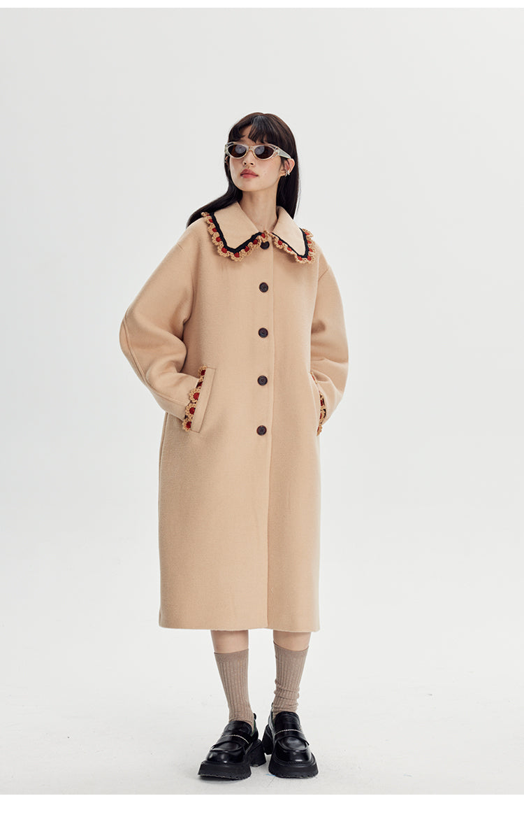 Collar design long coat