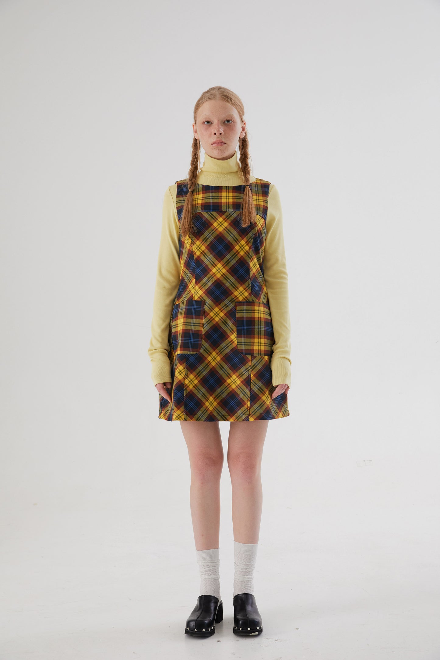 Girly Check Yellow Pattern A-line Best Dress