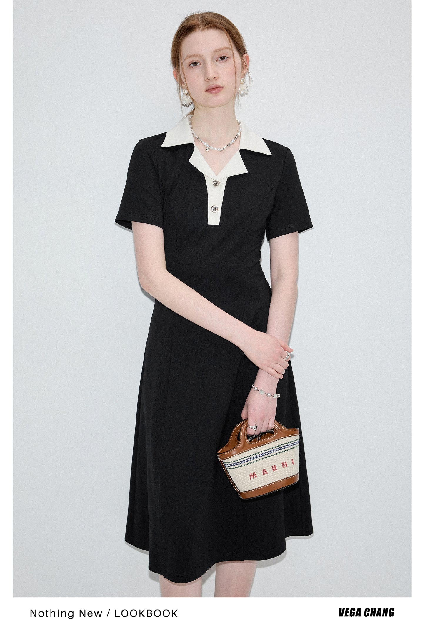 Polo collar slim dress