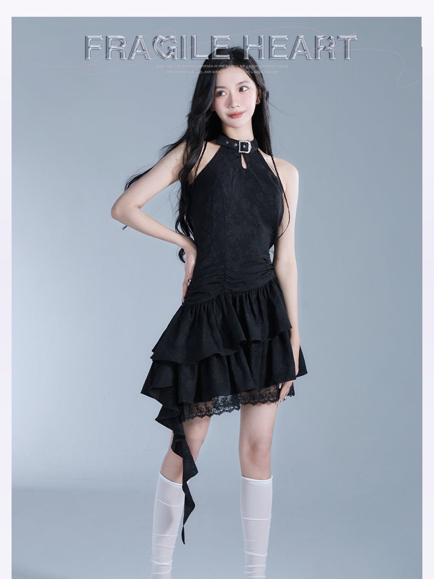 Neck Belt Sleeveless Suspender Dress