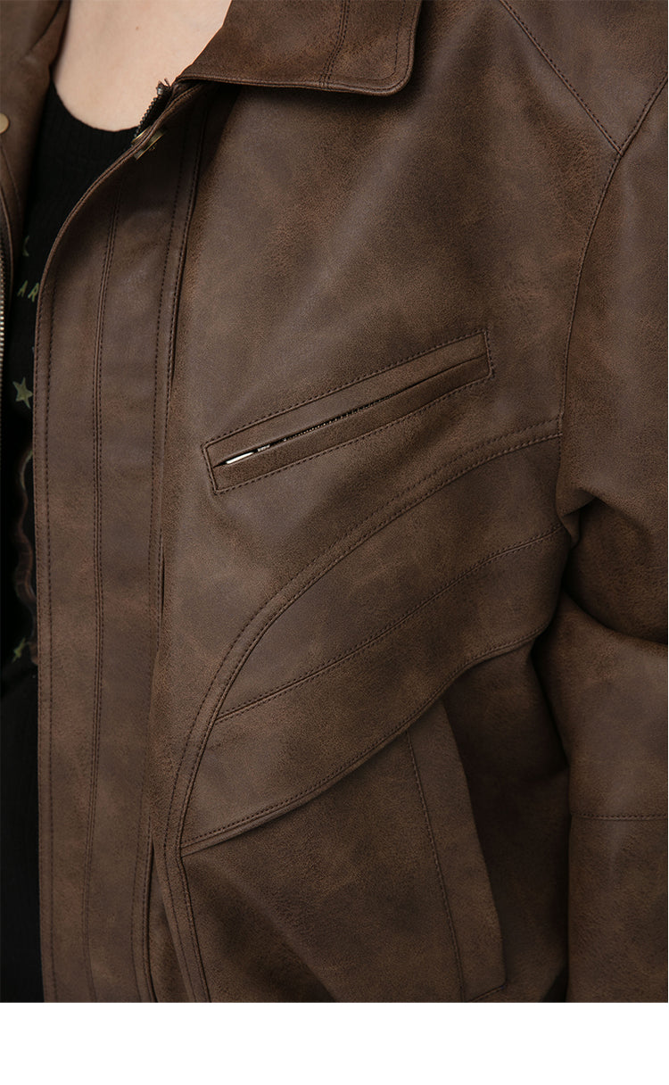 American retro leather jacket