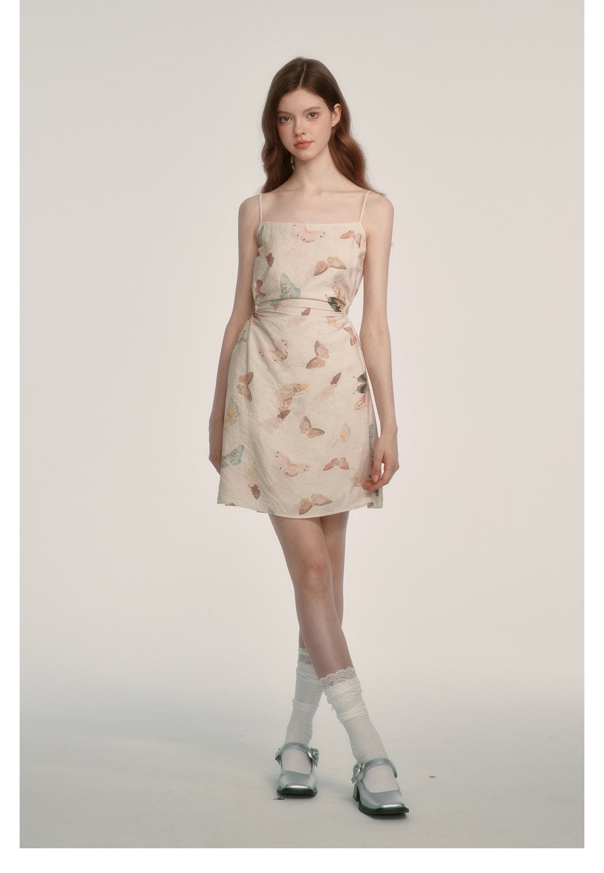 French Butterfly Print Dress