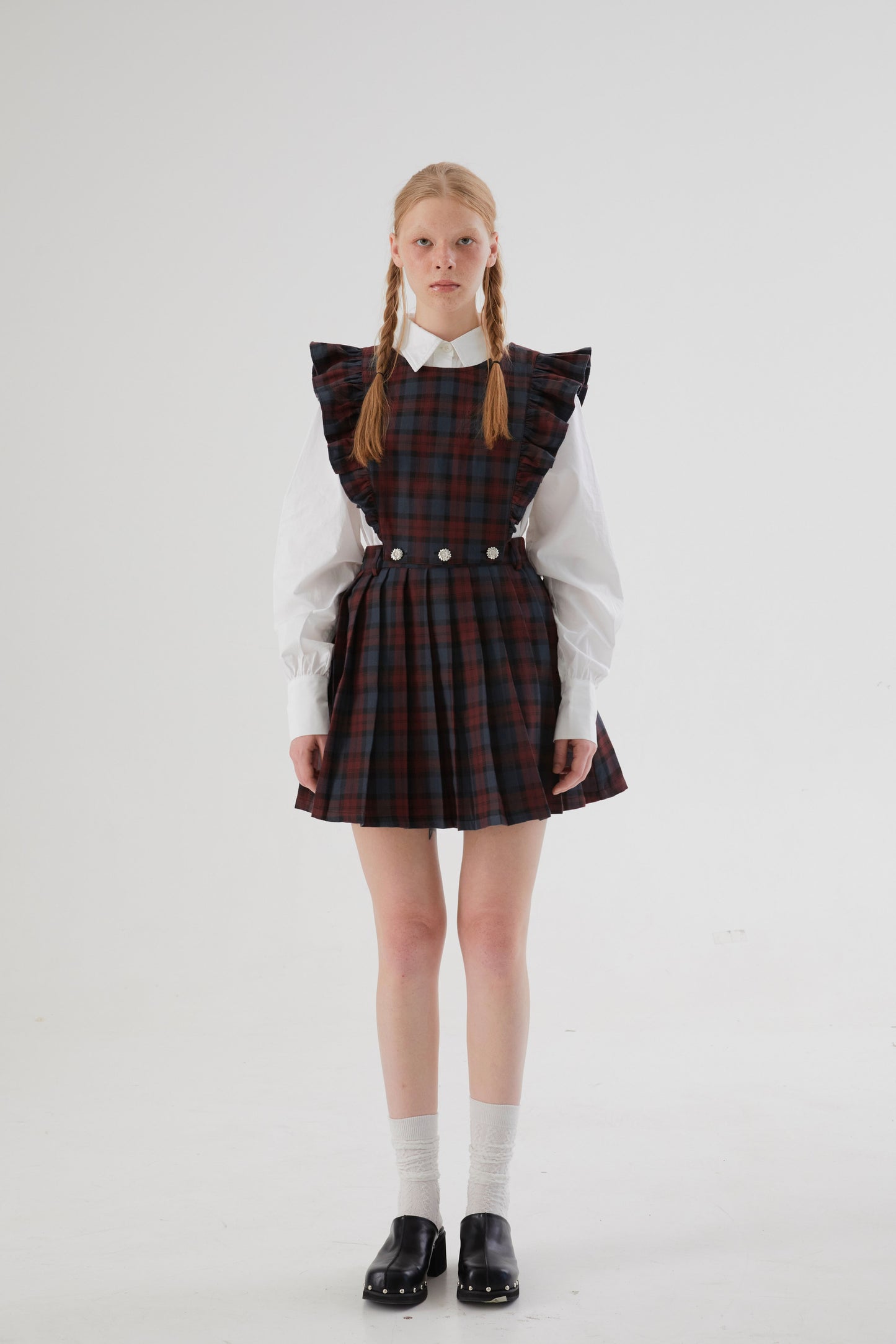 Plaid 2-way Maid Design Dress