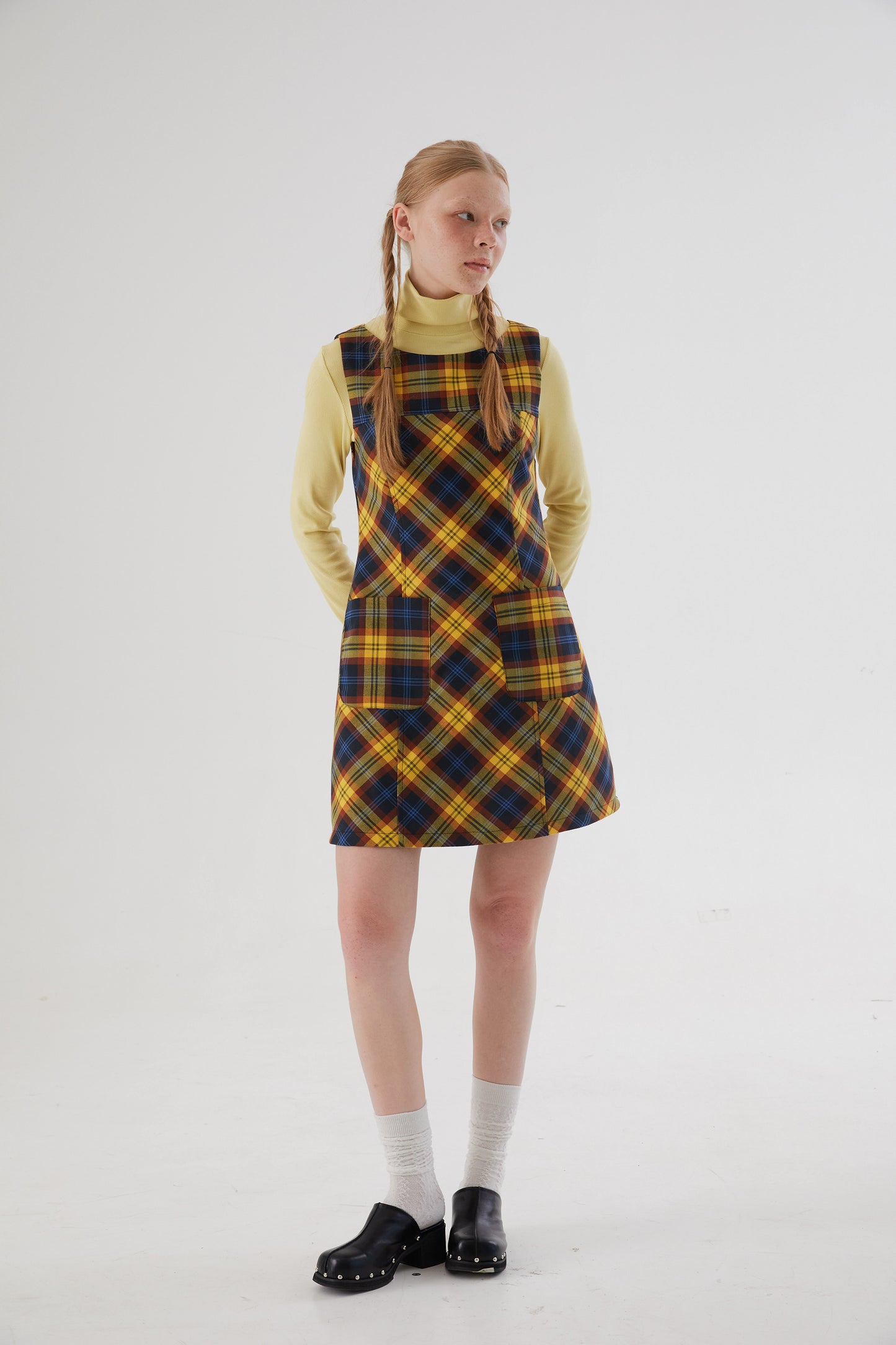 Girly Check Yellow Pattern A-line Best Dress