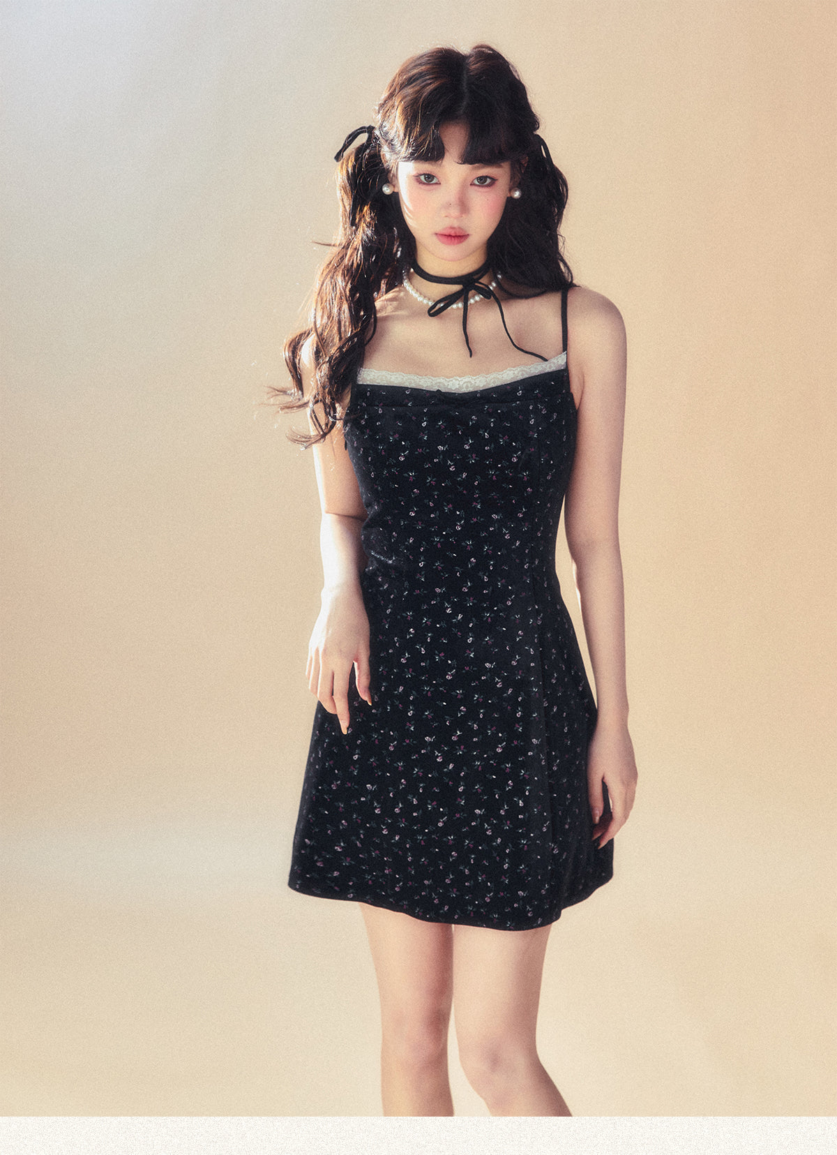 Retro Jacquard Suspender Dress