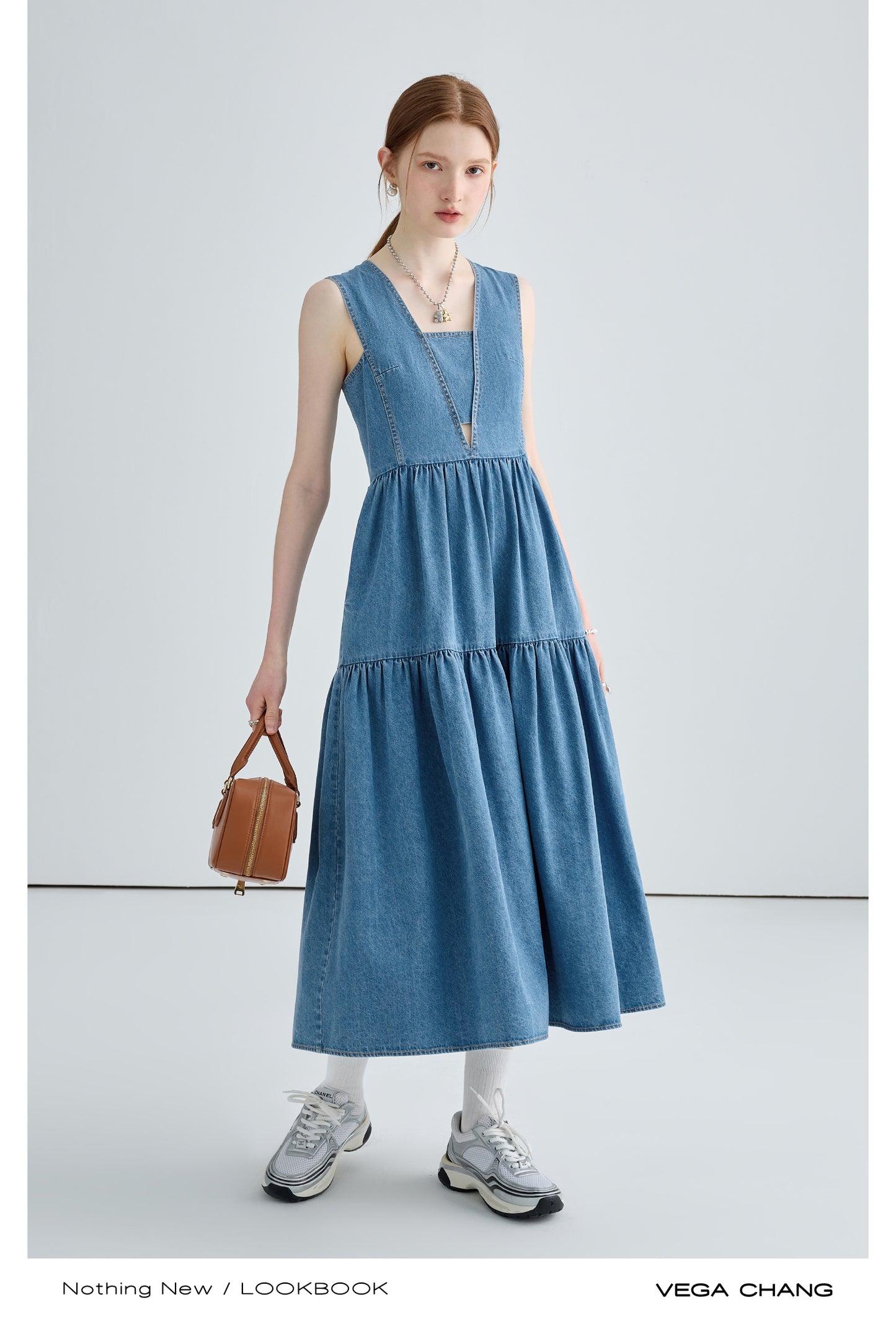 Denim Suspender Dress