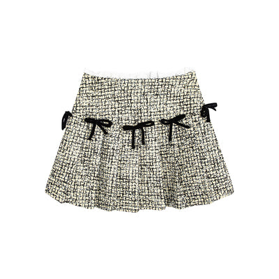 Ribbon Design Short Length Tweed Jacket & Short Length Tweed Ribbon Skirt