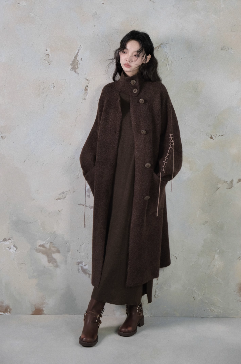 Lazy Loose Long Soft Waxy coat jacket