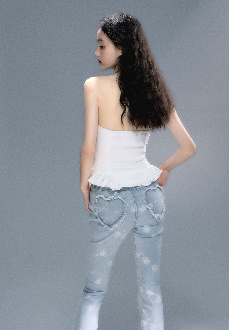 High Waist Slim Fit Bootcut Jeans