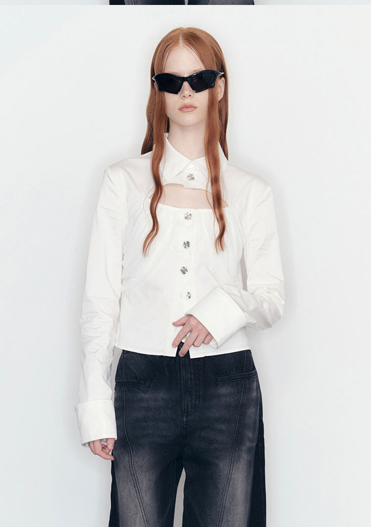 White Design Niche Square Shirt