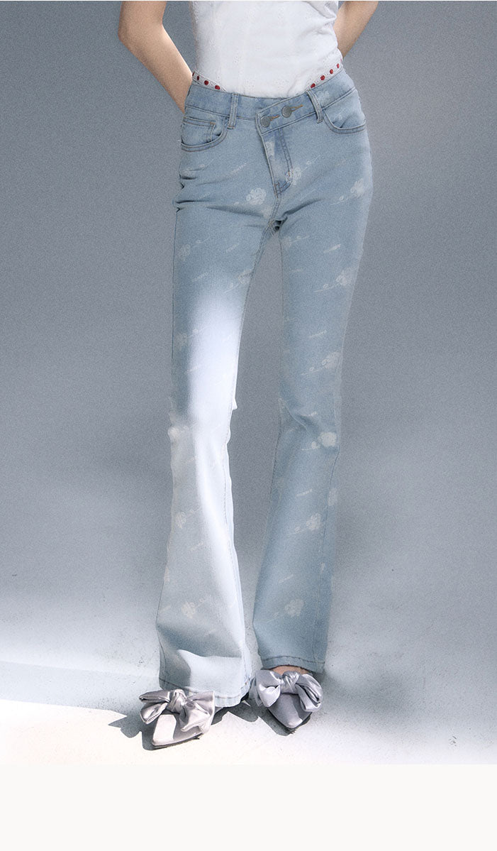 High Waist Slim Fit Bootcut Jeans