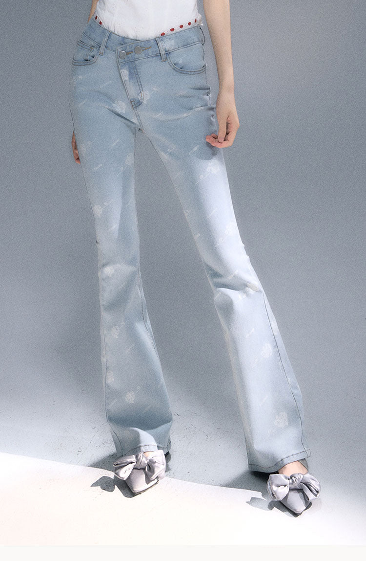 High Waist Slim Fit Bootcut Jeans